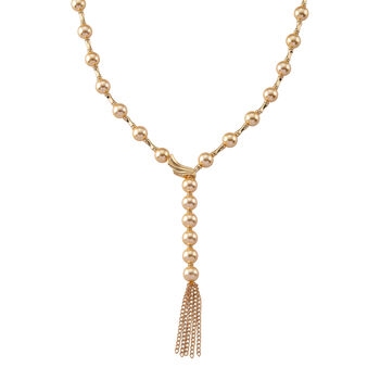 Goldene Muschelkernperle (11-13 mm) Halskette ca. Flexibles cm Reine Legierung gelb vergoldet 480.00 ct