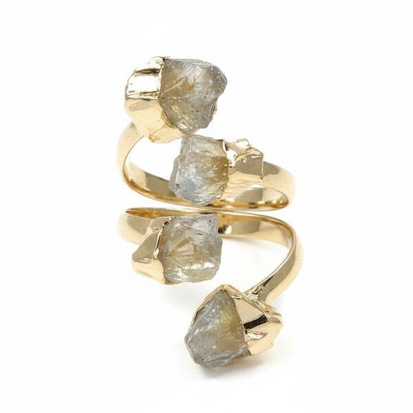 Aquamarin Ring Reine Legierung Vergoldet (Gr&ouml;&szlig;e 17.00) ca. 5,00 ct