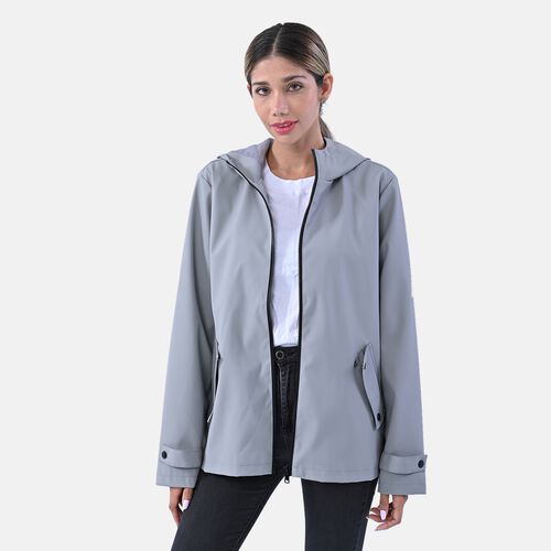 LA MAREY - Wasserabweisende Hoodie-Jacke in Grau – Größe L image number 0