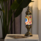 Handgefertigte orientalische Mosaik Glas Tischlampe - Zylinderform, Größe 13x13x40 cm, Mehrfarbig image number 1