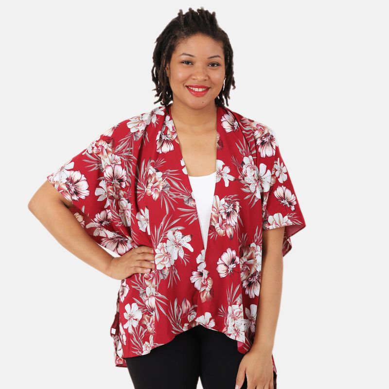 Muster Kimono, Einheitsgröße Rot image number 0