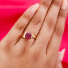 Fissure gefüllt Rubin Solitär Ring 925 Silber 585 Vergoldet image number 2