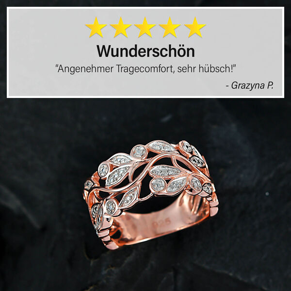 ALLORO Ring, Creolen und Anh&auml;nger mit Diamantakzenten, Silber ros&eacute;vergoldet image number 10