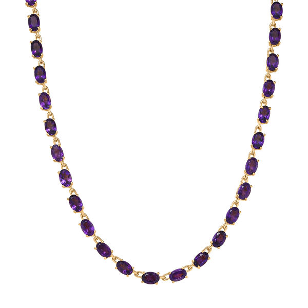 EVER TRUE Afrikanischer Amethyst Halskette ca. 45 cm Nickelfreies Messing ca. 23.52 ct