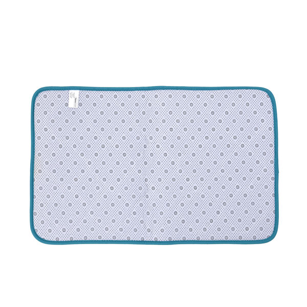 2er-Set Flanell gepr&auml;gtes Matten Set mit Memory Foam Futter, Gr&ouml;&szlig;e 50x80+50x40 cm, Blaugr&uuml;n image number 4