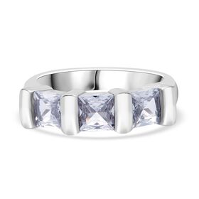 LUSTRO STELLA weißer Zirkonia Ring im Trilogie-Design