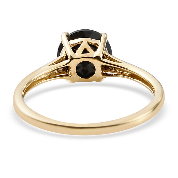 2er - Set Schwarzer Spinell Solit&auml;r Ring und Ohrstecker 925 Silber vergoldet ca. 2,88 ct image number 6