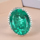 Smaragd-Triplett-Quarz und weißer Zirkon-Ring, 925 Silber platiniert  ca. 34,05 ct image number 1