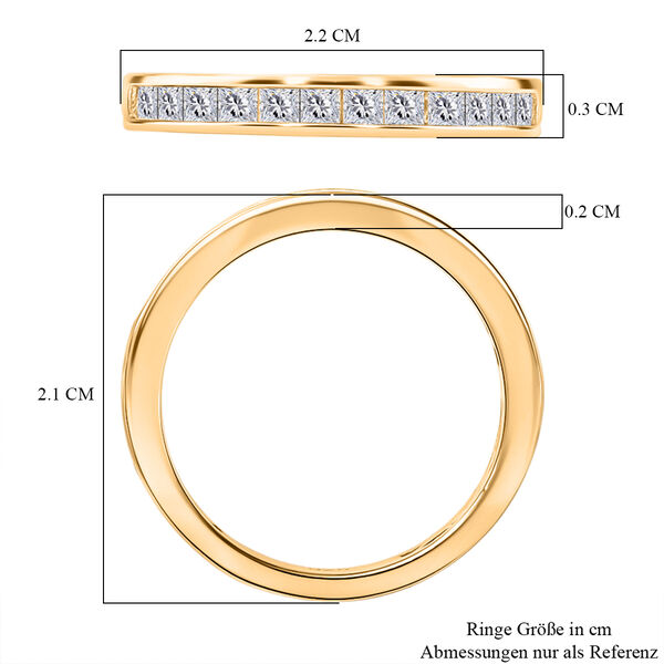 2er Set - D'joy Moissanit Ring, 925 Silber 750 Gelbgold Vermeil (Gr&ouml;&szlig;e 18.00), ca. 1.55 ct image number 8