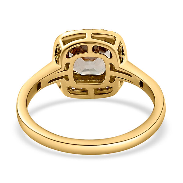 AAA Turkizit und wei&szlig;e Diamanten Halo-Ring in 585 Gold image number 6