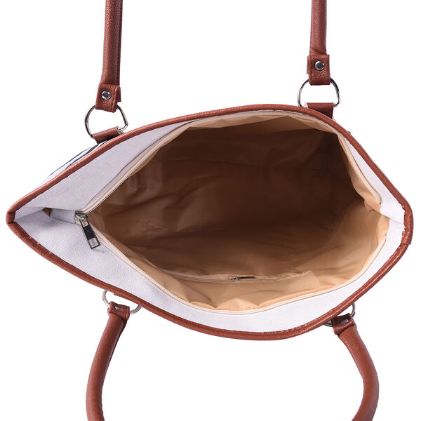 Klassische Handtasche mit naturfreundlichem Kunstleder-Griff, Leopard-Muster image number 3