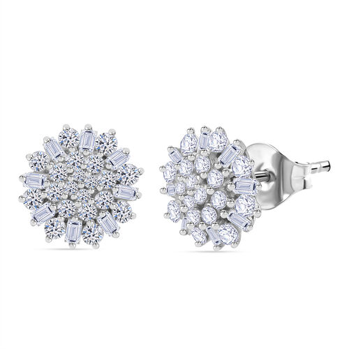 LUXURIANT DIAMOND- SGL zertifizierte VS-EF Labor Diamant Ohrringe, 925 Silber platiniert - 1 ct. image number 0
