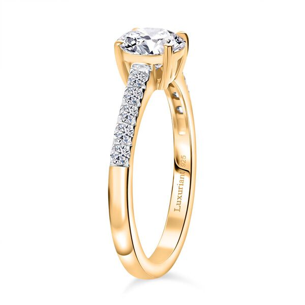 LUXURIANT SI Labor Diamant Ring, 925 Silber 750 Gelbgold Vermeil - 1,25 ct. image number 4
