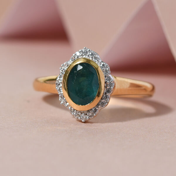 Grandidierit und Zirkon-Ring, 925 Silber vergoldet  ca. 0,96 ct image number 2