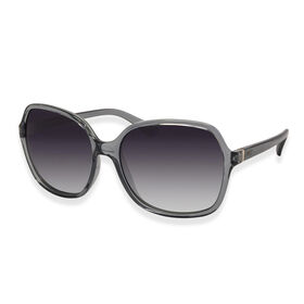 Sonnenbrille mit UV400-Schutz, große eckige Gläser, grauer Rahmen