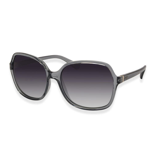 Sonnenbrille mit UV400-Schutz, große eckige Gläser, grauer Rahmen image number 0