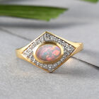 Natürlicher Äthiopischer Opal und Zirkon Ring 925 Silber vergoldet  ca. 0,94 ct image number 1