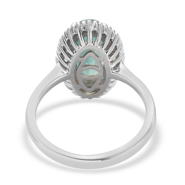 Grandidierit und Diamant Halo Ring 925 Silber Platin-&Uuml;berzug image number 6