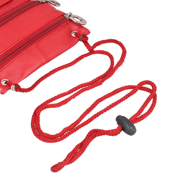 100% Echtleder Crossbody-Tasche, 15.25x19.05 cm, rot image number 7