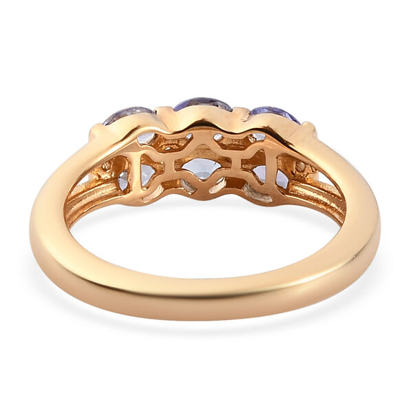 Tansanit und Zirkon-Ring, 925 Silber Gelbgold Vermeil  ca. 1,03 ct image number 6