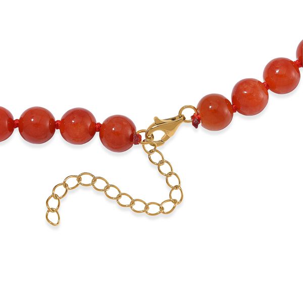 Rote Jade, Roter Granat Halskette ca. Flexibles cm 925 Silber 750 Gelbgold Vermeil (7-8 Werktage Lieferzeit) ca. 218.53 ct image number 4