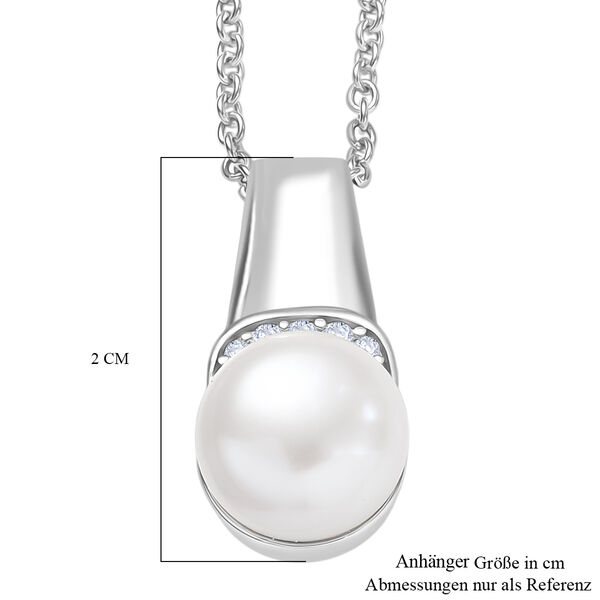 EVER TRUE Süßwasser Perle (8-10 mm), Weißer Zirkon Schmuckset ca. 50 cm 5.78 ct image number 6