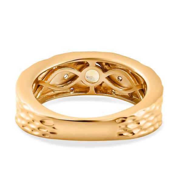 AA nat&uuml;rlicher, goldener Tansanit und Zirkon-Ring - 0.48 ct. image number 6