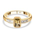 Natürlicher, goldener Tansanit und weißer Zirkon-Ring - 0,99 ct. image number 0