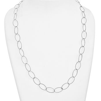 Ovale Giotto-Halskette mit Diamantschliff-Muster, 75 cm