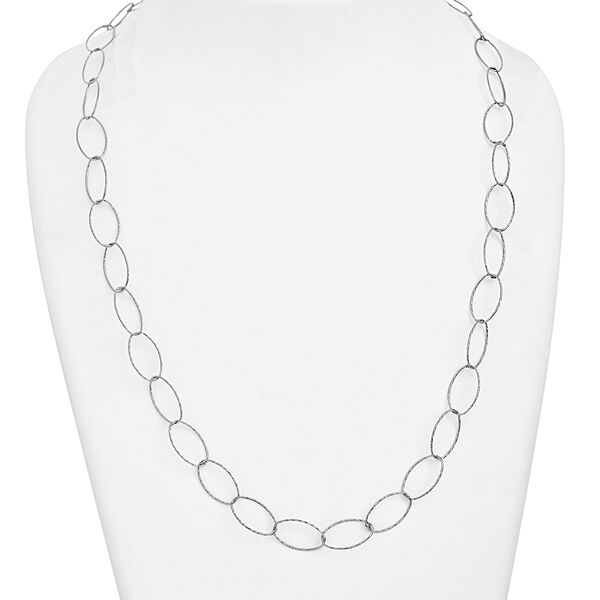 Ovale Giotto-Halskette mit Diamantschliff-Muster, 75 cm image number 1