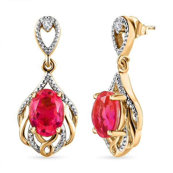 Sunset Triplett Quarz und Zirkon Ohrringe- 3,08 ct.