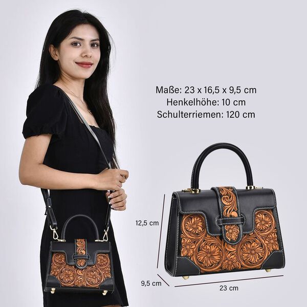 Grand Pelle  - Echtleder Handtasche, schwarz image number 5