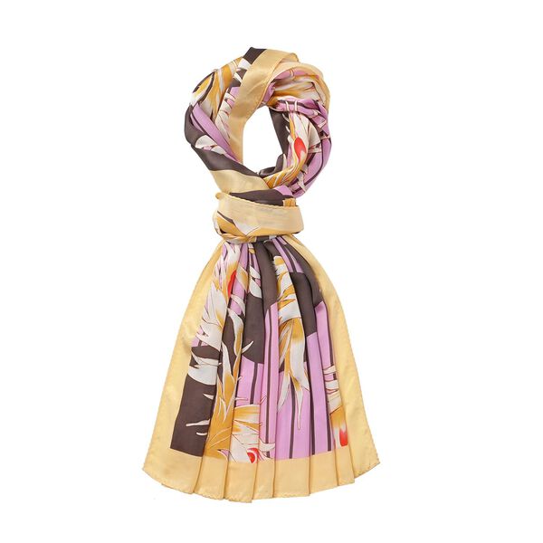 LA MAREY - 100% Maulbeeren-Seidenschal, Chiffon, 55x170 cm, Pfau image number 0