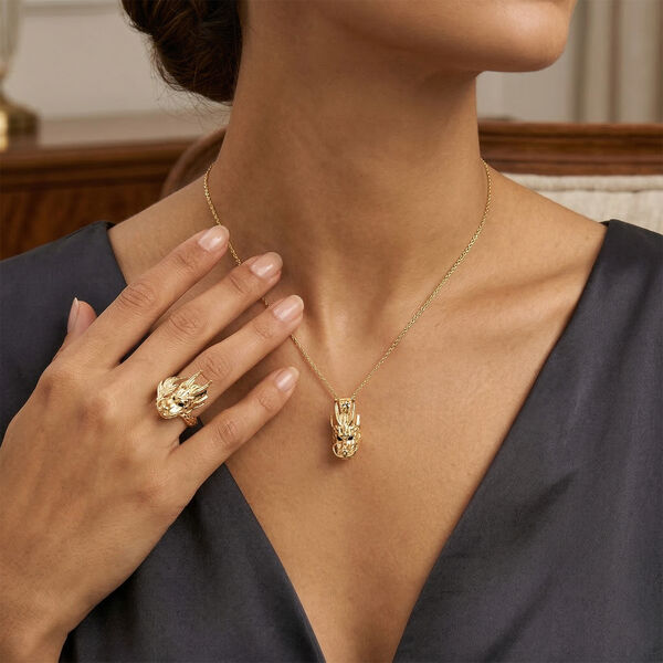 Royal Bali Kollektion- Drachen Ring und Anh&auml;nger in 375 Gold image number 2