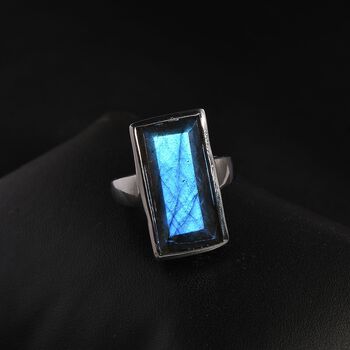 AAA Labradorit Ring, 316L Edelstahl (Gr&ouml;&szlig;e 21.00) ca. 11.88 ct