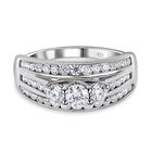 Moissanit Ring, 925 Silber platiniert, (Größe 17.00), ca. 1.77 ct