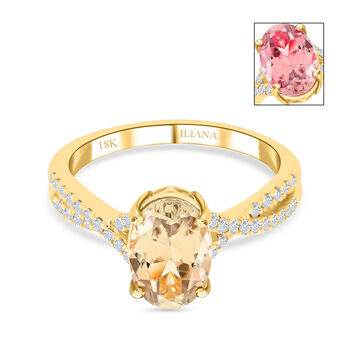 ILIANA AAA Turkizit und wei&szlig;er Diamant-Ring SI G-H, zertifiziert und gepr&uuml;ft, 750 Gelbgold (Gr&ouml;&szlig;e 20.00) ca. 1.85 ct