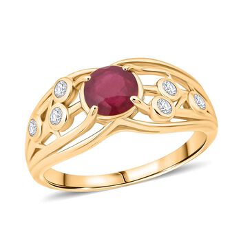 Afrikanischer Rubin  und Moissanit Ring - 1,56 ct.