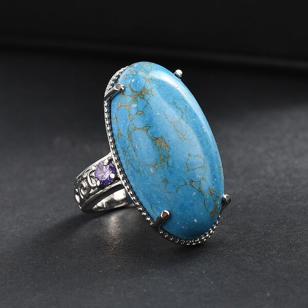 EverTrue blauer Türkis und blauer Zirkonia Ring image number 1