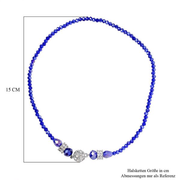 Blaues und wei&szlig;es Kristall-Schmuckset - 247 ct. image number 6