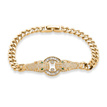 Wei&szlig;er Zirkonia, Gr&uuml;ner Zirkonia Armband ca. 19 cm Nickelfreies Messing 1.24 ct