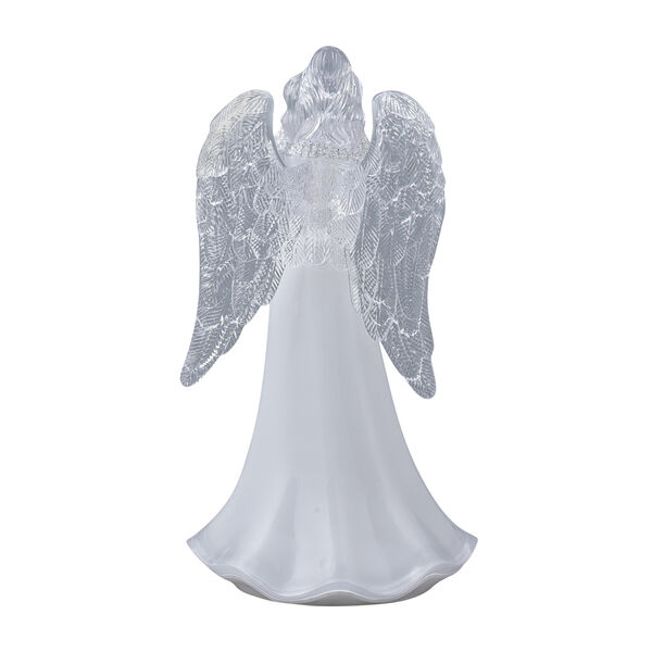 Schutzengel mit Buch und mehrfarbiger LED Beleuchtung, 3xAA Batterie (nicht inkl.) Gr&ouml;&szlig;e 16x18x39 cm, Wei&szlig; image number 4