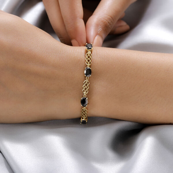 Elite Schungit Armband, 19 cm, 925 Silber Gelbgold Vermeil ca. 2,34 ct image number 3