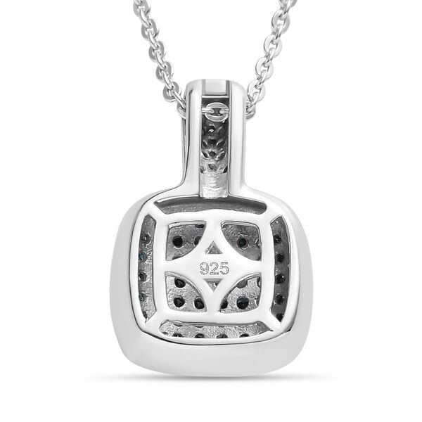 Blauer Diamant Anh&auml;nger mit Kette im Schmuckset, 925 Silber platiniert ca. 0,50 ct image number 4