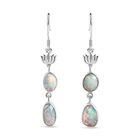 Natürlicher, äthiopischer Welo Opal Ohrringe 925 Silber rhodiniert ca. 2,62 ct.