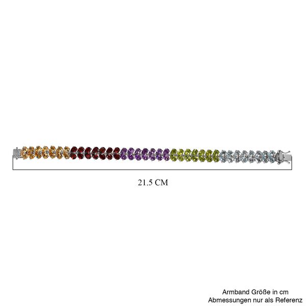 Mehrfarbiges Edelstein-Armband, 20 cm - 32,47 ct. image number 5