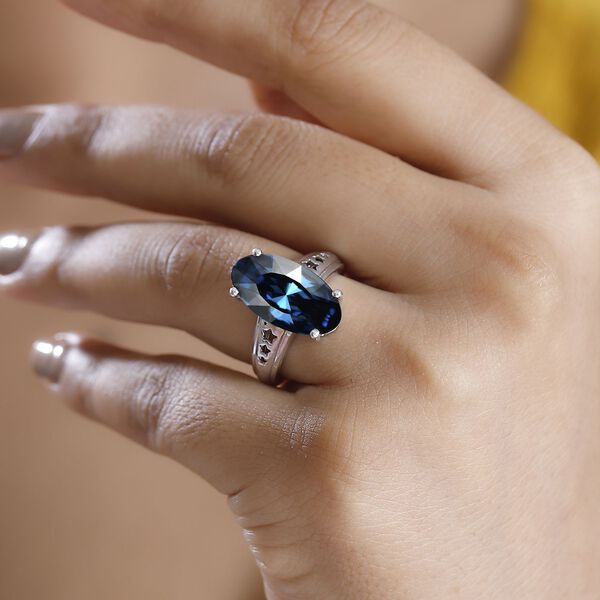 J Francis gefertigt mit SWAROVSKI- Montana Swarovski Kristall Ring image number 3