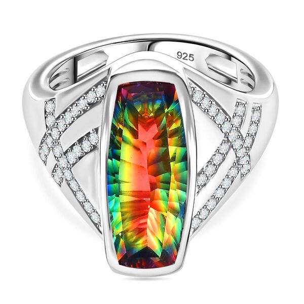 Nebel Quarz und Zirkon Ring - 5,74 ct.