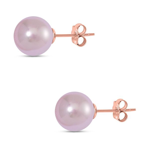 Rosa Muschelkernperle Ohrringe 925 Silber rosévergoldet image number 4