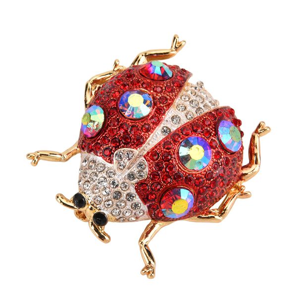 Mehrfarbiger Kristall Brosche  Gelb image number 4